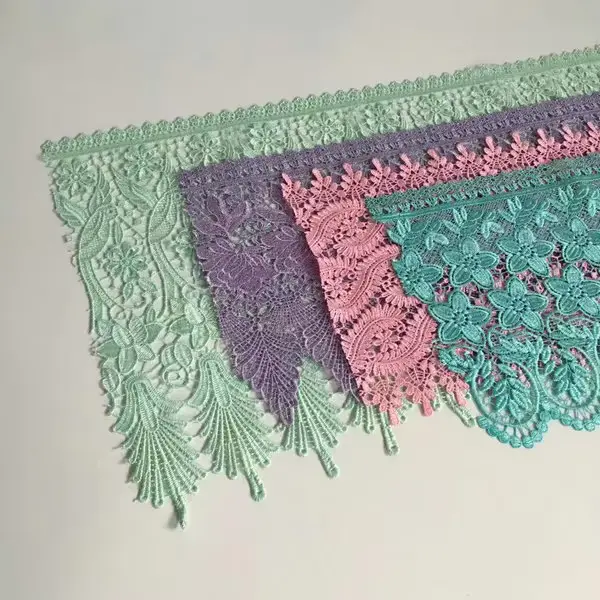 Multicolor Embroidered Lace With 3d Mesh Flowers Ribbon Beaded Tube Barcode Embroidery Lace