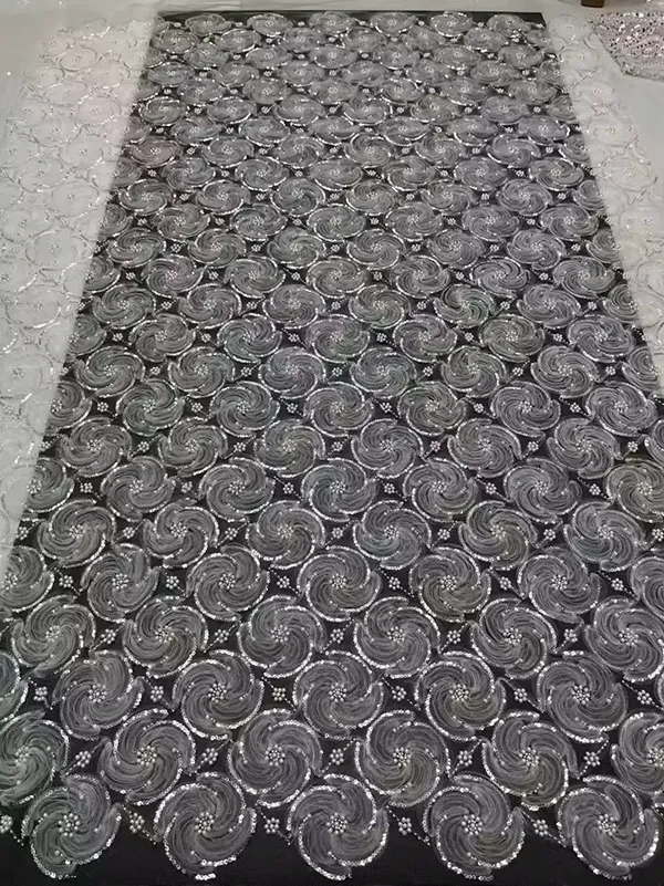 3d Ribbon Flower Embroidery Net Fabric With Sequins And Beads 3d Ribbon Flower Embroidery Net Fabric With Sequins And Beads