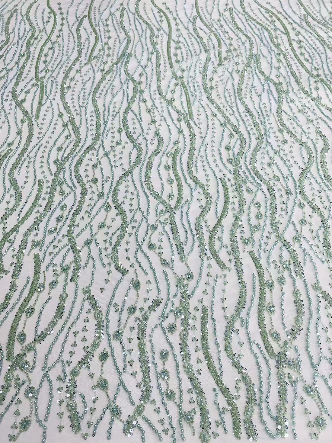 New Mesh Embroidery Bead Tube Embroidery African Fabric Lace